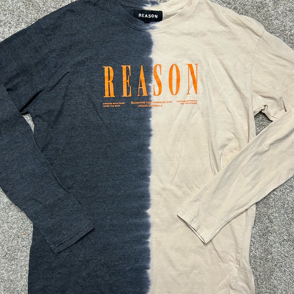 Reason Dip-Dye Graphic Long Sleeve Shirt - Size Large